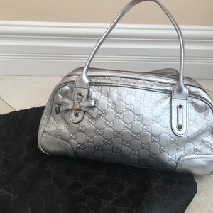 Gucci silver metallic bag